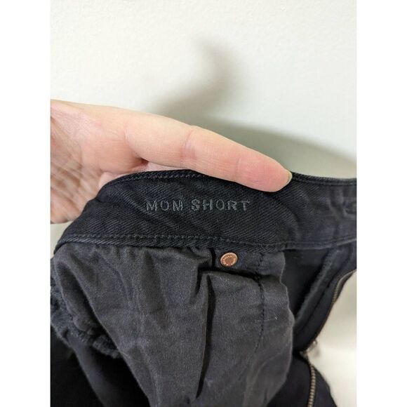 American Eagle Stretch Mom Short Black Destroyed Jean Shorts - Size 16 - Picture 9 of 9